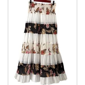 Boutique Etc Patchwork Cotton Maxi Skirt NWT